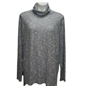 Retrology Slouch Neck Blouse Plus Size 2X NWT Silver Grey Longsleeve
